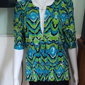 Rayon Vibrant Multicolor Women's Top With Sequins